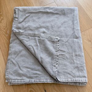 Coyuchi European Relaxed Vintage 100% Linen Blanket Coverlet Grey King Size